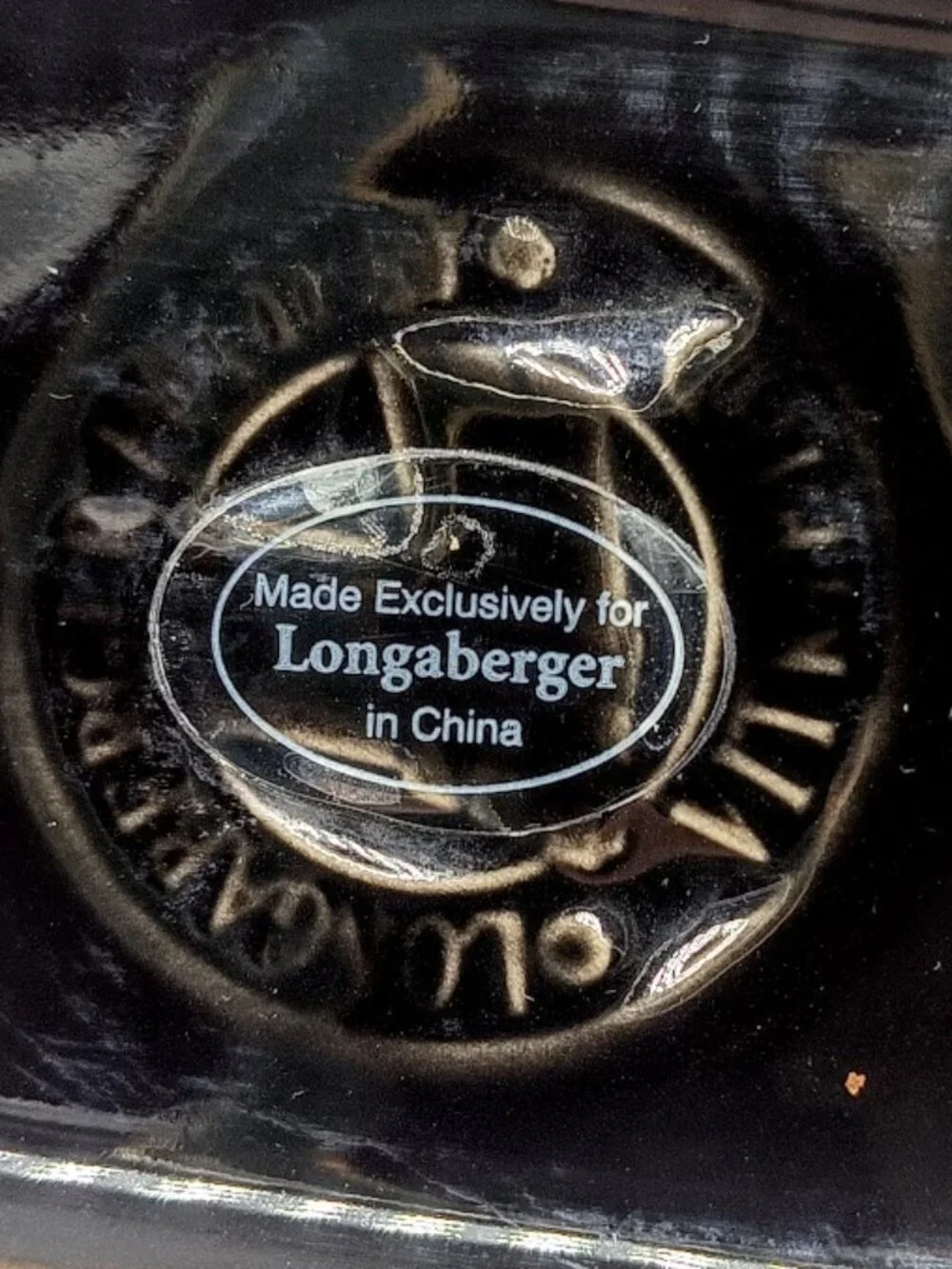 Longaberger Black Woven Traditions Ceramic Mini Loaf Pan